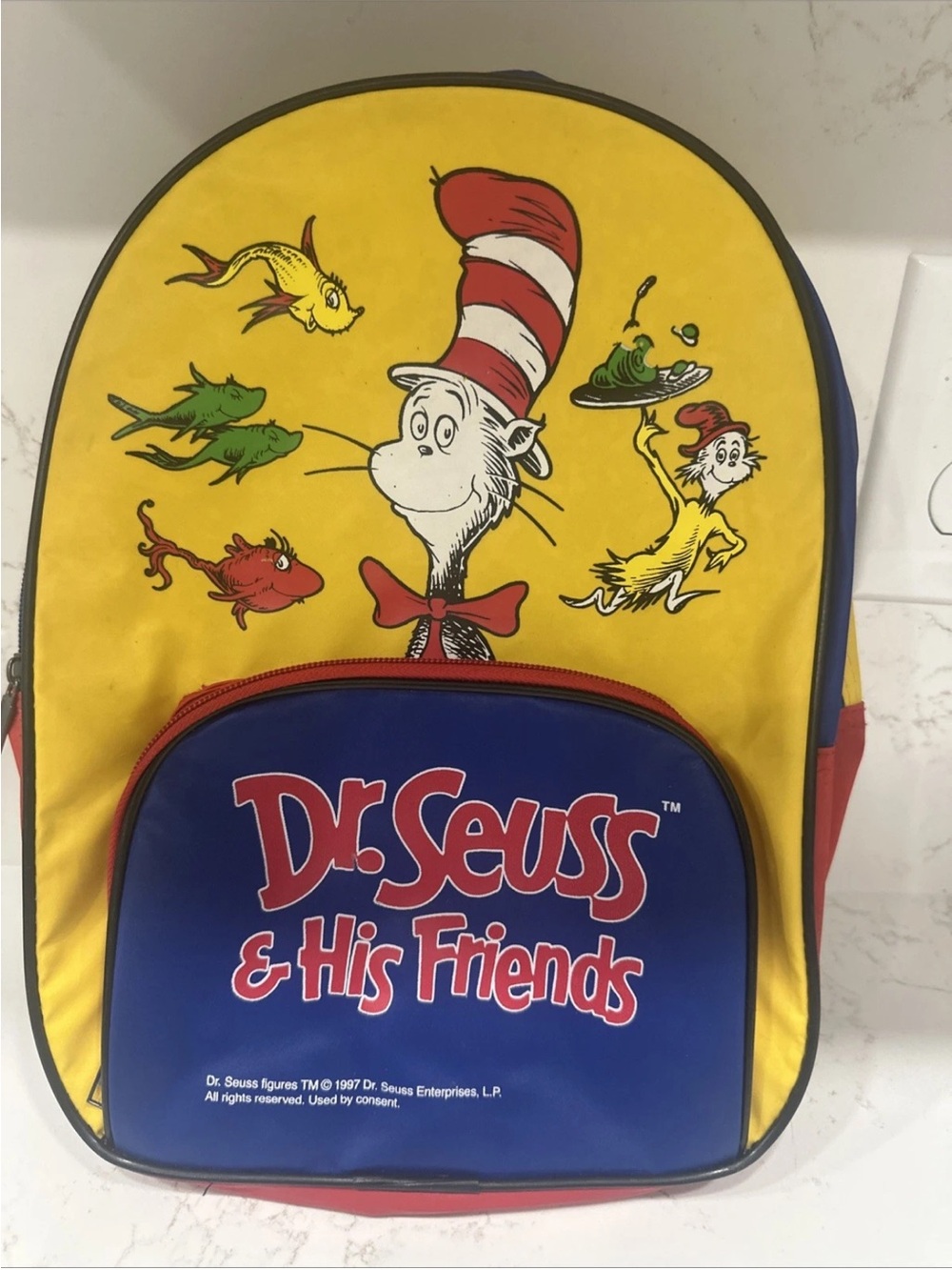 Vintage 1997 Dr. Seuss & His Friends Sandvik Publishing Backpack for Kids 12.5"